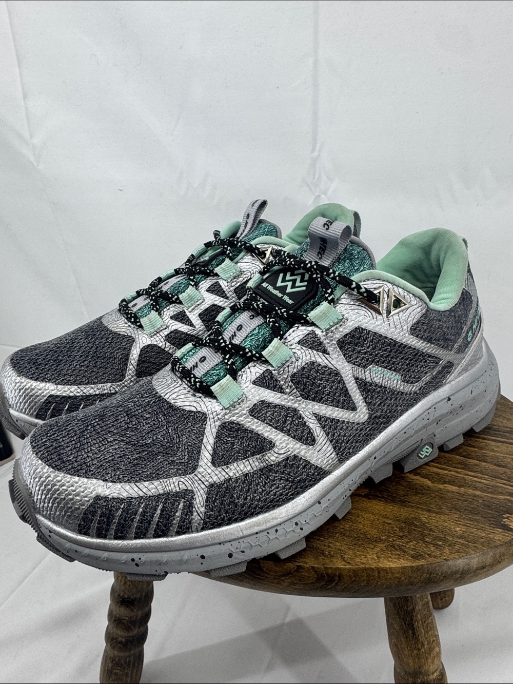 Hi-Tec Womens Mauna Waterproof Hiking Trail Shoes, Charcoal Aqua, sz 7.5